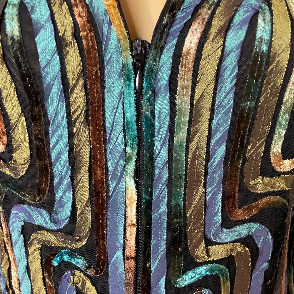 Glamorous vintage boho turquoise metallic jacket! - Picture 5 of 12